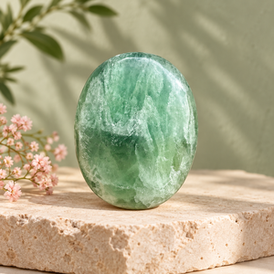 Pierre de palmier en amazonite naturelle, ovale, polie, pierre précieuse, cristal de guérison, minéral lisse, décoration, cadeau par SoulWise - Product Image 4