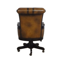 Chaise de bureau de direction de style européen avec pivot, chaise de bureau classique en cuir avec roulettes pour le mobilier de bureau à domicile