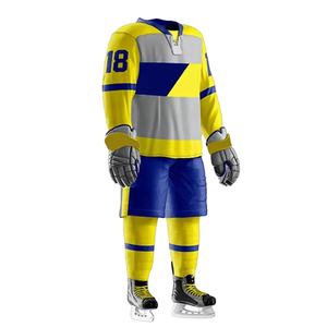 Meilleur fabricant fournisseur, ensembles d'uniformes de hockey sur glace 100 % polyester avec logo personnalisé, service OEM, nom d'équipe personnalisé, écologique, livraison rapide - Product Image 2