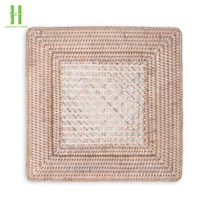 Eco-friendly Rattan Charger <b>Plate</b> Wall Decoration Round Flower Rattan Placemat Home Rattan Table <b>Mats</b> OEM Made In Vietnam - Product Image 6