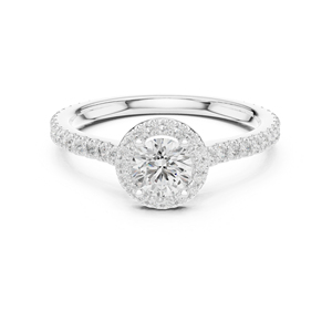 Anillo de Compromiso con Diamante Cultivado en Laboratorio, Redondo, en Oro Amarillo de 14K para Mujer |   Diamante Cultivado Nuevo - Product Image 2