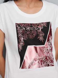 Camiseta con estampado de moda para mujer, material transpirable, aspecto informal elegante, top para uso diario - Product Image 3