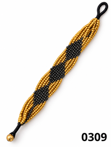 Brazalete Vintage Geométrico de Latón con Cuentas y Detalle de Bola, Negro y Dorado, Ajustable para Mujeres, Ideal para Fiestas - Product Image 4
