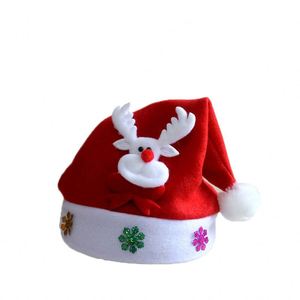 Gorro de Santa Claus Navideño, Suave, Rojo y Blanco, de Felpa, con Borde Esponjoso y Pompón, Accesorio Festivo para Disfraces - Product Image 2