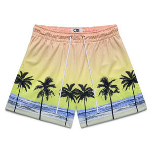 Breathable Men Summer Shorts 100% Cotton Casual Streetwear Mesh Shorts <b>Elastic</b> Waist Lightweight Jogging Gym Shorts - Product Image 1