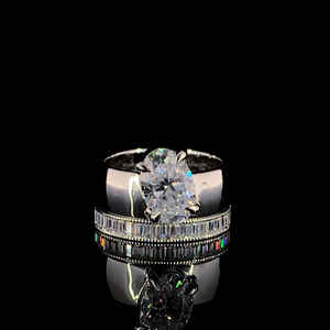 ชุดสำหรับเจ้าสาวชุด1/2 3ct ยาวทรงเหลี่ยมตัดแบบบาแกตต์พร้อมก้ามปู4ง่าม - Product Image 1