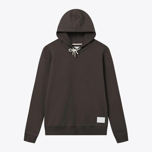 STARLOOP INDUSTRIES Sweat à capuche unisexe en polaire, couleur unie, tricoté, coupe classique, décontracté, automne, orange, blanc, cordon de serrage, patch - Product Image 4