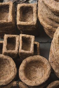 Coconut Fiber Biodegradable Eco-Friendly <b>Vintage</b> Farmhouse Style Planter <b>Pot</b> for Seedlings Green <b>Plants</b> Customized Color Garden - Product Image 4