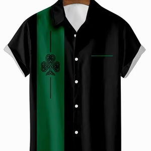 เสื้อยืดแขนสั้นติดกระดุมสำหรับผู้ชาย เล่นเทนนิสและแบดมินตัน พิมพ์ลายดิจิทัล โพลีเอสเตอร์ 100% แห้งเร็ว 180 กรัม - Product Image 1