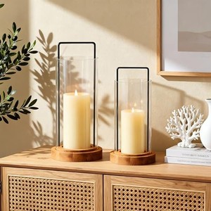 Aqdus Saleem TK-LANTERN11 Porte-bougie carré en bois de teck avec insert en verre - Décoration artisanale pour la maison en gros - Product Image 3
