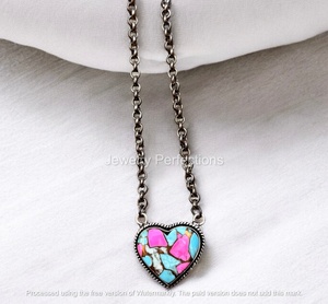 Collar Bohemio de Plata de Ley con Corazón Turquesa y Algodón Natural de Alta Calidad, Cadena con Engaste de Bisel, Joyería de Moda para Mujer - Product Image 2