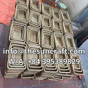 Handmade Rattan Weaving Wooden Serving Tray Durable Elegant Eco Friendly storage <b>Woven</b> Home Decor for decor - Product Image 6