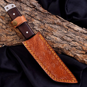 Cuchillo Tanto de Acero de Damasco Forjado a Medida para Bushcraft, Camping, Caza al Aire Libre con Mango de Madera, Venta al por Mayor OEM - Product Image 3