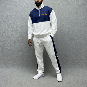 ชุดเซ็ตสเวตสูทสตรีทแวร์ผู้ชายสำหรับฤดูหนาว คุณภาพสูง ขายส่ง ผ้าฝ้าย 100% แบบมีฮู้ด 2 ชิ้น ทรงปกติ สกรีนโลโก้ตามสั่งได้ - Product Image 6