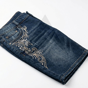 <b>Men</b> Rhinestone Denim Shorts Luxury Crystal <b>Studded</b> Jean Shorts Streetwear Custom Logo OEM ODM Process Impex - Product Image 1