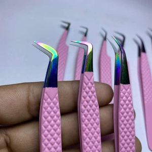 Nouvelles Pinces à Épiler Tendance en Promotion pour Isolation des Cils, à Pointe Courbe en Acier Inoxydable, Personnalisables avec Pointe en Fibre pour Extensions de Cils - Product Image 1