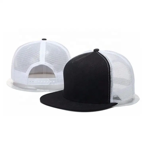 Fashion Adjustable Hip-Hop 6 Panel Snapback <b>Cap</b> Casual <b>Flat</b> Brimmed Mesh Trucker Hats for Men and Women - Product Image 1