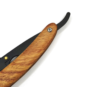 Navaja de Afeitar Recta con Mango de Madera y Logotipo OEM, Navaja Plegable de Acero Inoxidable para Afeitar la Barba, Depiladora Facial con 10 Piezas - Product Image 5