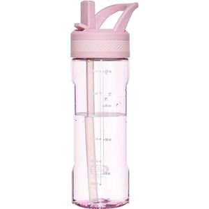 Borraccia in Tritan Rosa Senza BPA con Cannuccia, Design Anti-Perdita per Casa, Scuola, Viaggi - Articolo Promozionale - Product Image 1