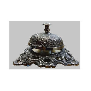 Cloche de table nautique en laiton antique Cloche de bureau vintage avec finition polie pour décor d'hôtel de bureau Vaisselle de cloche d'appel de table - Product Image 6
