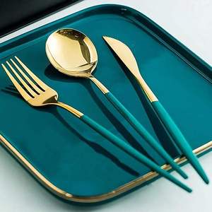 Ensemble de couverts en acier inoxydable miroir de qualité supérieure, couteau, cuillère et fourchette, vaisselle pour mariage et hôtel - Product Image 4