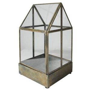 Terrario de Metal y Vidrio Personalizado en Forma de Cabaña, Macetero Moderno de Vidrio para Plantas de Interior, Suculentas, Plantas Aéreas y Terrarios DIY - Product Image 3