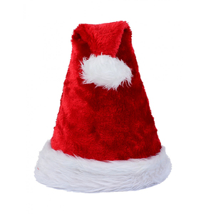 Santa Christmas <b>Hat</b> Premium Red Velvet Santa Claus <b>Hat</b> with Fluffy White Trim and Pom Pom for Christmas Celebrations <b>Holiday</b> - Product Image 1