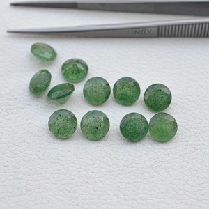 Collar hecho a mano de piedras preciosas sueltas de corte brillante redondo facetado de cuarzo de fresa verde Natural de 7mm para proveedor de fabricación de joyas - Product Image 4