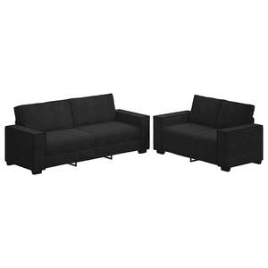 Modern Rectangular Black Velvet 2-Piece <b>Sofa</b> <b>Set</b> for Living Room - Product Image 2