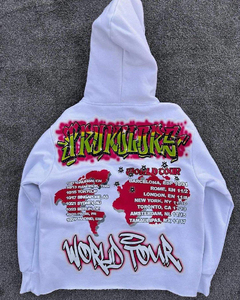 Sudadera con Capucha Trill Lord para Hombre, Estilo Hip Hop, Oversize, con Logotipo Estampado en la Espalda, Blanca, de Algodón Tejido, Corte Regular, Estilo Otoñal - Product Image 2