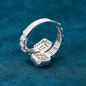 Anillos de Eslabones Cubanos con Diamantes Cultivados en Laboratorio, Chapados en Oro Amarillo de 14K, Estilo Hip Hop, Joyería Fina para Hombre y Mujer, Certificados por RB Gems Jewelry - Product Image 3