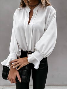 Blusa Elegante Formal para Mujer, Manga Larga, con Botones, Ligera, para Oficina y Negocios, Diseño Personalizado - Product Image 2