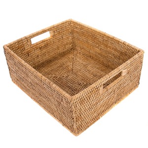 Cesta rectangular familiar de ratán, cesta de almacenamiento hecha a mano, venta al por mayor, ecológica, hecha en Vietnam - Product Image 1