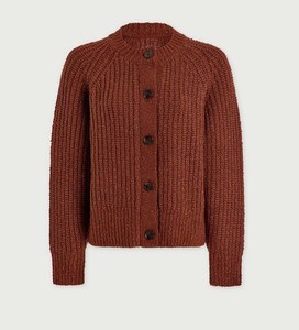 Vintage Lace Rib-Knit Women's <b>Long</b> Sleeve Button Pullover Sweater Soft Breathable Winter Knitwear with Cotton Liner - Product Image 1