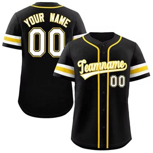 Camiseta de Béisbol Unisex de Hip Hop con Botones, Estampado Digital, Camiseta de Béisbol Personalizada con Letras y Números Bordados a Rayas para Hombre - Product Image 1