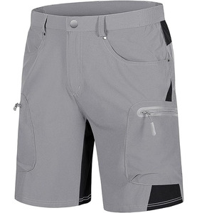 กางเกงขาสั้นลำลองผู้ชายสำหรับฤดูร้อน ผ้าเทอร์รี่ แห้งเร็ว กันยับ ปักลายชายผ่า เอวยางยืดสูง ระบายอากาศได้ดี ทรงหลวม - Product Image 1