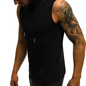 <b>Sleeveless</b> Men's Casual Wear <b>Hoodie</b> Custom Logo Men's <b>Sleeveless</b> gym Hoodies - Product Image 3