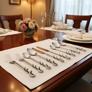 Custom Logo Shining Polished <b>Mirror</b> Stainless Steel Flatware Set High Quality Spoon Cutlery for Home Hotel Use Tableware Decor - Product Image 5