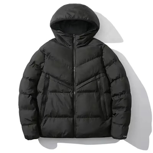 Blouson matelassé color block pour homme avec capuche, manteau d'hiver chaud et isolé, style streetwear, fermeture éclair, pour l'extérieur - Product Image 6