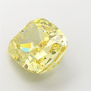 Diamante suelto de laboratorio con corte brillante tipo cojín, color amarillo intenso, certificado CVD, excelente elección para joyería fina. - Product Image 2