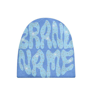 Custom Made Men's Rhinestone Letter Beanie Hat Unisex Street Style Knitted <b>Winter</b> <b>Cap</b> 100% Acrylic Casual Adult 56-58CM Beanies - Product Image 1