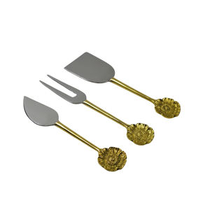 Ensemble de 4 couverts de luxe pour mariage en acier inoxydable avec poignée plaquée or, finition de qualité supérieure, vaisselle de table pour la maison - Product Image 3