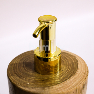Distributeur de savon liquide rond décoratif en bois de teck naturel, fait main, durable, pour hôtel - Product Image 3