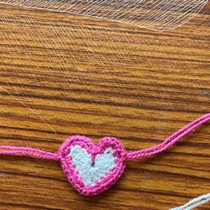 Rakhi de Ganchillo Hecho a Mano con Forma de Corazón para Niños - Pulsera de Hilo de Algodón Artesanal para Raksha Bandhan, Diseño Tradicional - Product Image 3