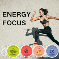 Sachets énergétiques de qualité supérieure OEM, sachets de caféine pour la concentration et les performances énergétiques, sachets de caféine à action rapide, emballage personnalisé