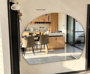 Miroir mural décoratif Daystar Trade, moderne, luxueux, organique, de forme irrégulière, avec éclairage LED rétroéclairé et interrupteur tactile, pour salon, maison, hôtel - Product Image 2
