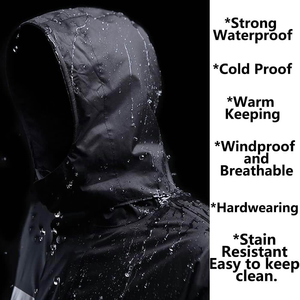 Combinaison de pluie professionnelle en tissu polyester 300D, coupe-vent, imperméable, légère et pliable pour le travail de construction - Product Image 3