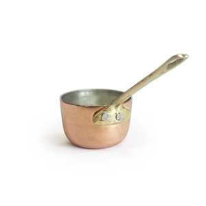 Casserole miniature en cuivre faite à la main, poêle à sauce, poignée en cuivre, design moderne, antiadhésive, compatible gaz et induction, passe au lave-vaisselle - Product Image 4