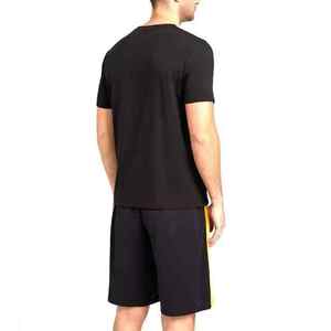 Ensemble de vêtements pour hommes GENERSA SPORTS, t-shirt à manches courtes à col rond imprimé, short à taille élastique, respirant, 100% coton, tissu en velours côtelé - Product Image 2