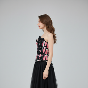 Custom Printed Sublimation Bustier <b>Corset</b> <b>Strapless</b> Boned Top with Zipper Women Fashion <b>Corset</b> Supplier - Product Image 2
